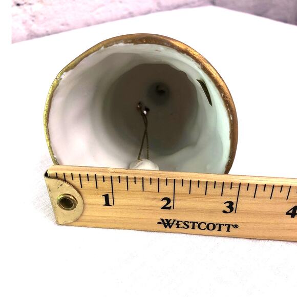 Santa Claus Bisque Ceramic Hand Painted Christmas Holiday Hand Bell - Picture 8 of 8